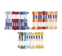 30 Colors Rainbow Color Embroidery Floss, Cross Stitch Threads Set, Variegated Mercerized Egyptian Cotton, 8.75 yd Each Skein, Multi Color Hand Stitching Thread for Cross Stitch, Embroidery, DIY