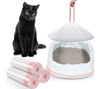 30 Count Cat Litter Box Liners Large Drawstring Cat Pan Bags Kitty Litter Box Liners XL Heavy Duty Liner Bags for Pets Cats Litter Box Tray, 36 x 18 Inch