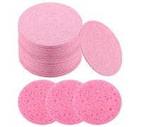 30 Count Compressed Cellulose Facial Sponges, 80 mm/3.1 inch Reusable Washing Face Sponge Pads for Facial Cleansing, Exfoliating Mask, Makeup Removal (Pink)