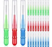 30 Count Interdental Brushes Oral Dental Hygiene Floss Brush Flossing Head Braces Pick Brush Bristle Flossers Braces Tooth Brushes for Cleaning Tooth Cleaning Tool