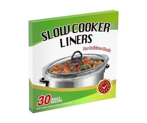 30 Counts Slow Cooker Liners and Cooking Bags Extra Large Size Cooking Bags Fit 6-10 Quarts Slow Cooker,Oval & Round Pot,14"x 22",BPA Free,