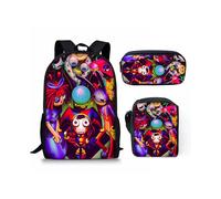 (30, Crossbody Bag) THE AMAZING DIGITAL CIRCUS Printed Backpack Set - 3 Piece Set (Backpack + Crossbody Bag + Pencil Case)