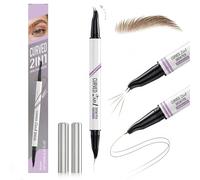 30° Curved Eyebrow Pencil - Microblading 2 in 1 Eyebrow Pen Pro - Waterproof Brown Eye Brow Pen with 2 Tips - Magic Dual-Ended Brow Pencils for Women - Last All-Day,Defined (Brown)