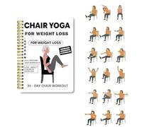 30-Day Chair Yoga For Weight Loss Spiral Notebook, Daily Exercise Routines Chair Yoga Book, Impact Workout Journal, Full Routines & Exercises to Boost Strength,For Beginners, Seniors