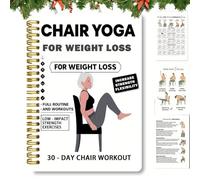 30-Day Chair Yoga for Weight Loss Spiral Notebook,Transform Your Health with Just a Chair,30-Day Yoga Program with Easy-To-Read Text And Illustrations to Fight Aging and Rejuvenate (1pc)