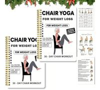 30-Day Chair Yoga for Weight Loss Spiral Notebook,Transform Your Health with Just a Chair,30-Day Yoga Program with Easy-To-Read Text And Illustrations to Fight Aging and Rejuvenate (2pcs)