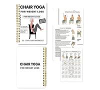 30-Day Chair Yoga Weight Loss Spiral Notebook & Exercise Guide, Daily Exercise Routines Chair Yoga Book, Progress Tracking Yoga Notebook Exercise Guide Book for Beginners, Seniors (1pcs)