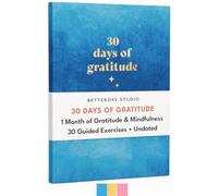 30 Day Gratitude Journal for Women, Self-care Mindfulness Positivity Diary | Guided prompts, positive affirmation inspring quotes, 64 page 12x16cm notepad gift supports mental health, wellbeing, Blue