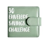 30 Day Money Saving Challenge Book, A8 Budget Planner Binder with Cash Envelopes, Finance PU Leather for Stud Mini Organiser