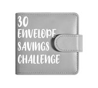 30 Day Money Saving Challenge Book, A8 Budget Planner Binder with Cash Envelopes, Finance PU Mini Organiser for Stud Leather