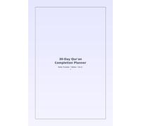 30-Day Qur'an Completion Planner: Daily Tracker with Notes & Duʿāʾ