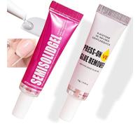 30-Day Strong Nail Glue Gel, No UV Lamp Needed, Fast-Drying in 15s for Press-On & False Nails. Includes Easy Remover, Long-Lasting Hold, Perfect for At-Home Nail Art