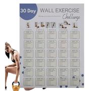 30 Day Workout Planner - Wall Fitness Challenge Sheet, Blank Exercise Poster | Quick Goal Setting Organizer Chart, Monthly Progress Planning Sheet With Writable Layout For Teens Women Men