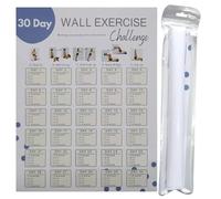 30 Day Workout Planner - Wall Fitness Poster Tracking Exercises, Training Organizer Beginning Athletes, Visual Graph Building Daily Habits, Easy Continue