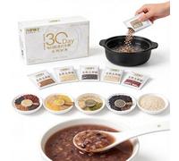 30 Days Mixed Grain Porridge, 100g X 30 Packs, 5 Flavors, Individual Packets, Easy Cook For Breakfast/Snack