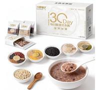30 Days Whole Grain Porridge, 100g X 30 Packs, 5 Flavors Mixed, Individual Small Packages, Quick & Easy Cooking