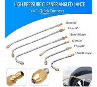 30 Degree, 90 Degree, U Shape Angled Lance Extension for Pressure Washers with 1/4 Inch Male Quick Connect Compatible with Most Gas Powered Units Up to 5000 PSI (17cm-U shape)