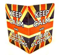(30+ Designs) Passport Cover Holder Protector Wallet Case Mens Womens for Travel Holiday & Luggage Tag Options (Keep Calm Union Jack)