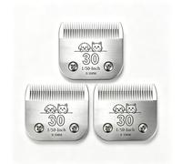 30# Dog Grooming Replacement Blades for Andis,Oster A5,Wahl KM10 Clipper | Size 30# Detachable Blade 1/50-Inch 0.5MM Cut Length,3 Pack,Sharp, heat-resistant, washable, low-noise