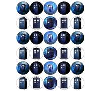 30 Dr Who PRE CUT Cupcake Toppers Premium Edible Wafer Paper Fairy Cake Toppers Birthday Celebration Cakes Decorations Party NO CUTTING REQUIRED