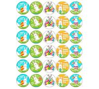 30 Easter Bunny Cupcake Toppers Edible Happy Easter Bunnies Wafer Paper Fairy Cake Toppers Birthday Cakes