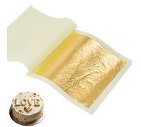 30 Edible Gold Leaf Sheets 24k Cake Decoration Leafing Sheet 6 x 6cm Chocolates Gold Foil Paper for Birthday Gilding Bakery Pastry Desserts Spa Facial Beauty DIY Art Craft Makeup Craft Greeting Card