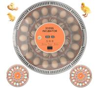 30 Egg Incubators for Hatching Chicken/Quail/Pigeon/Birds Eggs, Incubator with Automatic Egg Turning/Temperature Control/Humidity Display/Egg Candler/360°View/Fully Automatic, for Beginner/Farm/Home