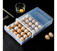 30 Egg Rack Display Holder Container Kitchen Storage Egg Station Rustic Egg Basket Kitchen Accessory, Unique Design Pull Out Drawer Box Fridge Shelf Refrigerator Holder Storage Box Home Organizer