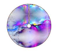 30" Elegant Christmas Tree Skirt â€“ Northern Lights Painting Full-Print Perfect for Xmas, Halloween, and New Year Decorations