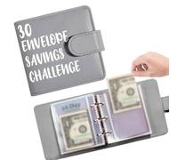 30 Envelope Savings Challenge Book,30 Days Money Saving Challenge Coin Envelope Budgetstorage Book,Reusable Money Budget Binder or Cash Envelopes,for Office,Home and Couples Plan for The Future
