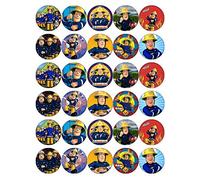 30 Fireman Sam Cupcake Toppers Edible Wafer Paper Fairy Cake Toppers Birthday Cakes