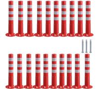 30" Flexib Post with Reflective Tape - 20 Pack, PU Material for Entrances & Crowd Control, Red & White Safe Cones