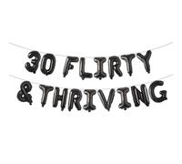 30 Flirty And Thriving Balloons Thirty Flirty And Thriving Decorations For Her 30 Balloons For Women Dirty Happy 30th Birthday Decorations Banners (30 FLIRTY & THRIVING Black)