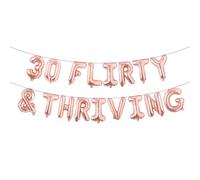 30 Flirty And Thriving Balloons Thirty Flirty And Thriving Decorations For Her 30 Balloons For Women Dirty Happy 30th Birthday Decorations Banners (30 FLIRTY & THRIVING Rose Gold)