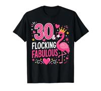 30 & Flocking Fabulous Flamingo 30th Birthday Value Graphic T-Shirt, Men, Black, M
