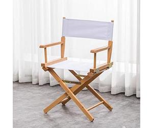 30" Folding Director's Chair - Portable Makeup Artist Stool Height-Adjustable Lightweight & Slish Ideal for Beau Professals & Artists (Color: White Size: 44cm)