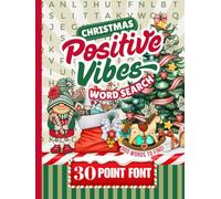 30 Font Word Search Book For Seniors: Hardcover / Christmas Positive Vibes / Extra Large Print / Jumbo Letters - Easy To Read / 50 Funny Holiday Themed Puzzles / Adults - Elderly Citizen Gift