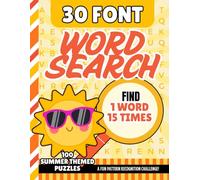 30-Font Word Search for Seniors: 100 Easy Pattern Recognition Puzzles | One Clue, Hidden 15 Times | Extra Large Print Brain Games | Low Vision Gift / Cozy Summer Themed (Jumbo Font Word Searches)