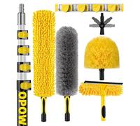 30 Foot High Ceiling Duster Kits with 7-24ft Heavy Duty Extension Pole, High Reach Duster for Cleaning,Microfiber Feather Duster,Cobweb Duster,Ceiling Fan Duster,Window Squeegee & Cleaner