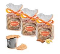 30 Freshly Baked Stroopwafels - Authentic Dutch Caramel Waffles with Real Butter and Smooth Caramel, Made in the Netherlands.