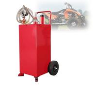 30 Gallon Fuel Transfer Tank, Multipurpose Fuel Caddy Transfer Tank with Efficient Pump, Manual Transfer Pump, Universal Gas Diesel Fuel Tank, for All Outdoor Fuel Needs
