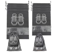 30 Gray Travel Shoe Bags, Waterproof and dustproof Storage Bags with Transparent Window Drawstring Design, Suitable for Home Storage and Travel Gray. large30pcs