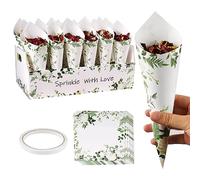 30 Green Wedding Confetti Cones with 1 Tube Holder and 1 Double-Sided Tape Accommodate Dried Flower Petals and Confetti Durable Foldable Perfect for Enhancing Event Decor at Weddings and Parties
