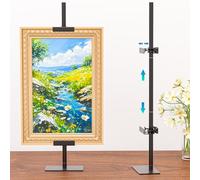30" H/0.4"~1.7" T Adjustable Tabletop Easel Stand for Sign, Widen Base Tablet Top Easels Stands, Metal Standing Picture Frames Holder, Canvas Frame for Display, Photo, Poster, Art, Painting, Black