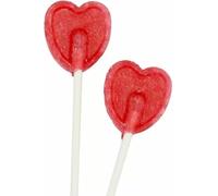 30 Heart Shaped Lollipops Cherry Blue Raspberry Flavoured Sweet Candy Lollies, Ideal for Snack Cupboard, Weddings, Valentines, Party Bag fillers (Cherry)