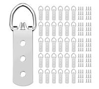 30 Heavy Duty D Ring Picture Hangers Solutions of 3 Holes,Suitable for Mirror,Clock, Paintings,Artwork Picture Frame with 90 Screws