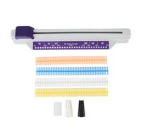 30 Hole Punch A4 Hand Push Binding Machine, 6 Sheet Capacity Desktop Paper Punch with 4 Loose Leaf Strips, Sliding Clamp for Office School Notebooks and Planners