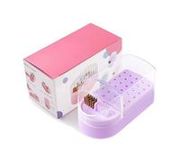 30 Holes Nail Drill Bits Storage Box Nail Grinding Head Holder Stand Display Cleanser Dustproof Manicure Organizer Drill Bit Organizer Foot Care Home Use