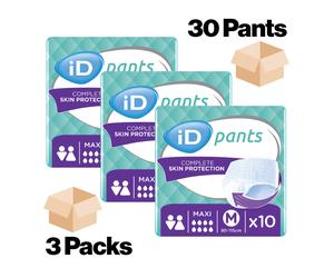 30 iD Pants Maxi Medium - 3 Packs of 10 - Unisex Incontinence Pull up Pants