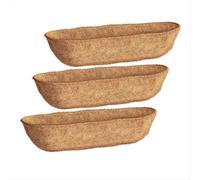 30 Inch 3 Pack Trough Liners, Coconut Coir Fiber for Wall Basket Planters, Window Box Garden Planter Baskets